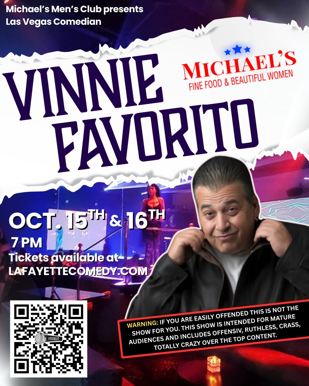 Laugh Loud in Lafayette: Vinnie Favorito Brings His Roast Game to&nbsp;Michael’s